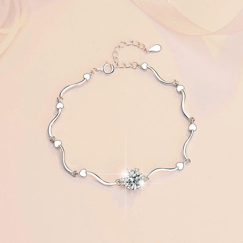 JuJumoose S925 Sterling Silver Snowflake Moissanite Bracelet