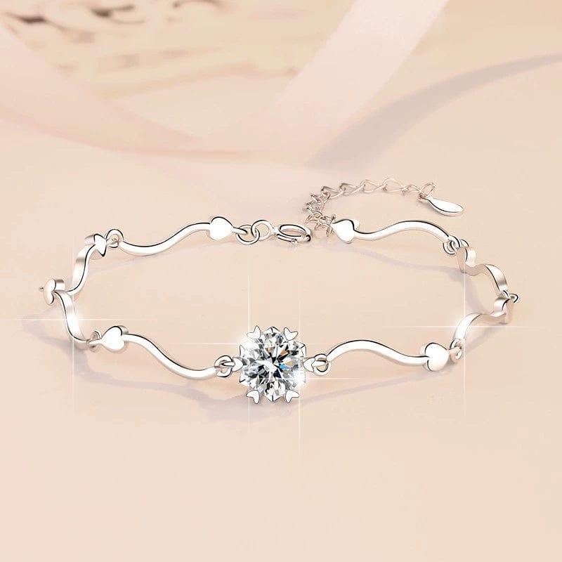 JuJumoose S925 Sterling Silver Snowflake Moissanite Bracelet