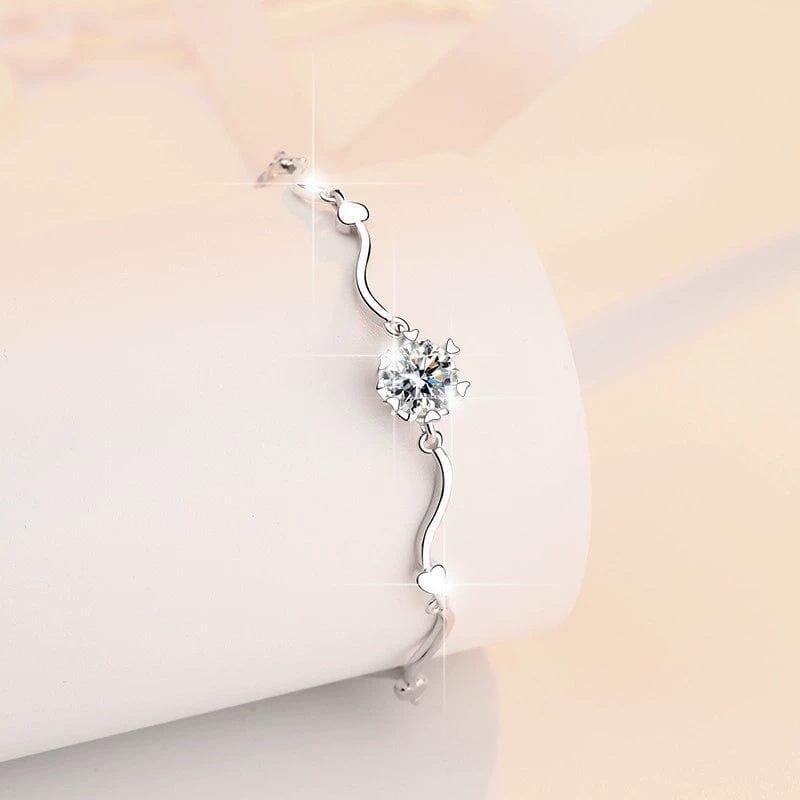 JuJumoose S925 Sterling Silver Snowflake Moissanite Bracelet