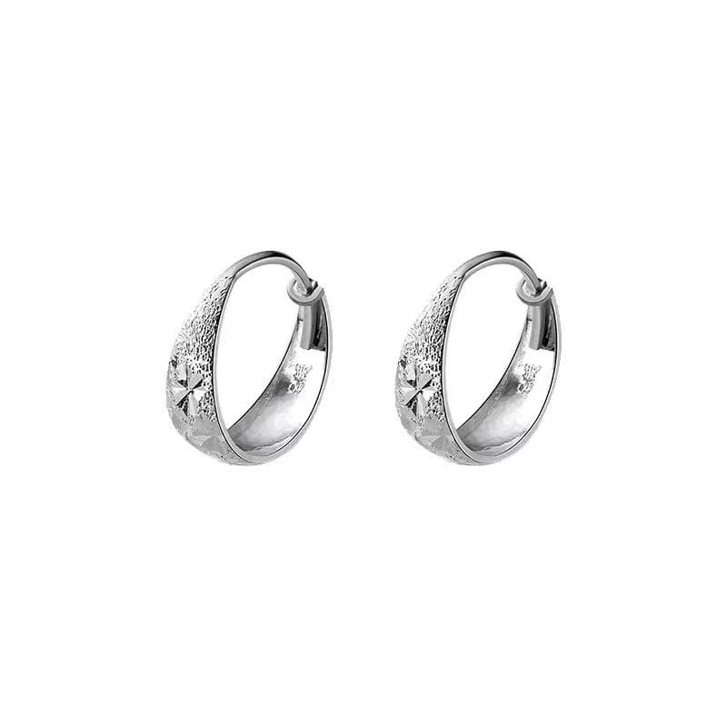 JuJumoose S990 Silver Sparkling Earrings