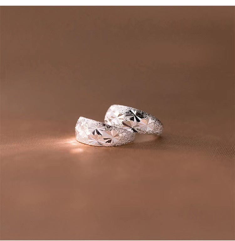 JuJumoose S990 Silver Sparkling Earrings