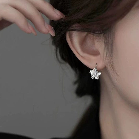 JuJumoose S999 Gold-Plated Silver Peach Blossom Drop Earrings