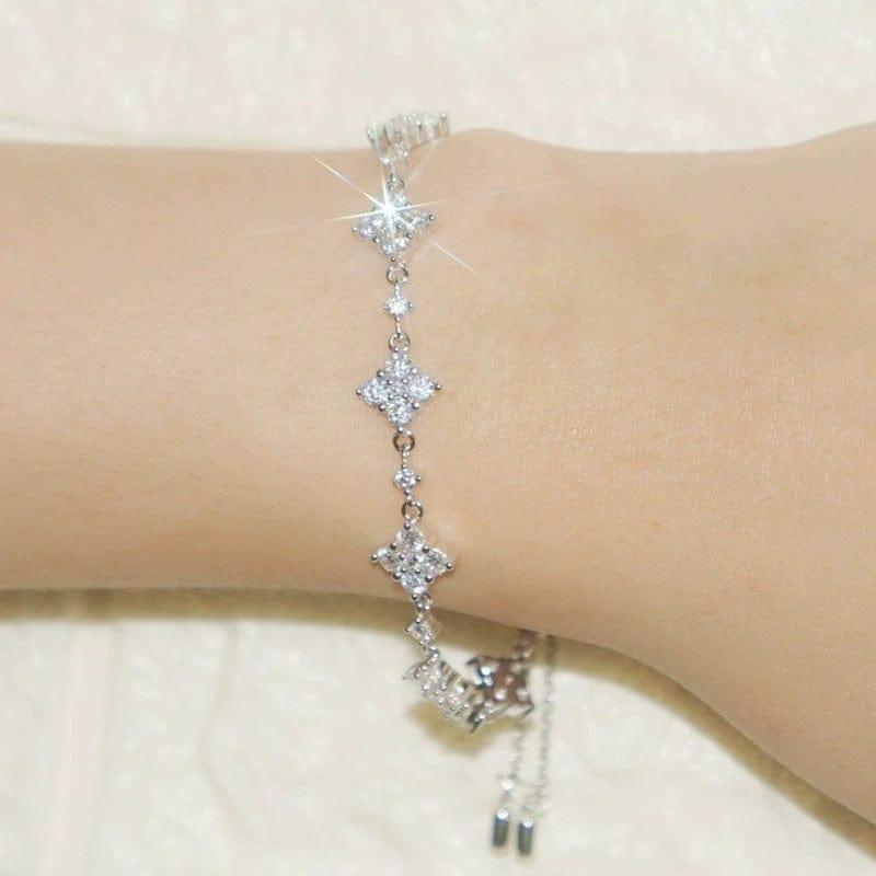 JuJumoose Silver Sparkling Crystal diamond Bracelet