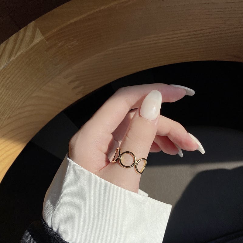 JuJumoose Sterling Silver Gold-Plated Circle Ring