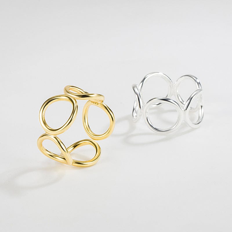 JuJumoose Sterling Silver Gold-Plated Circle Ring