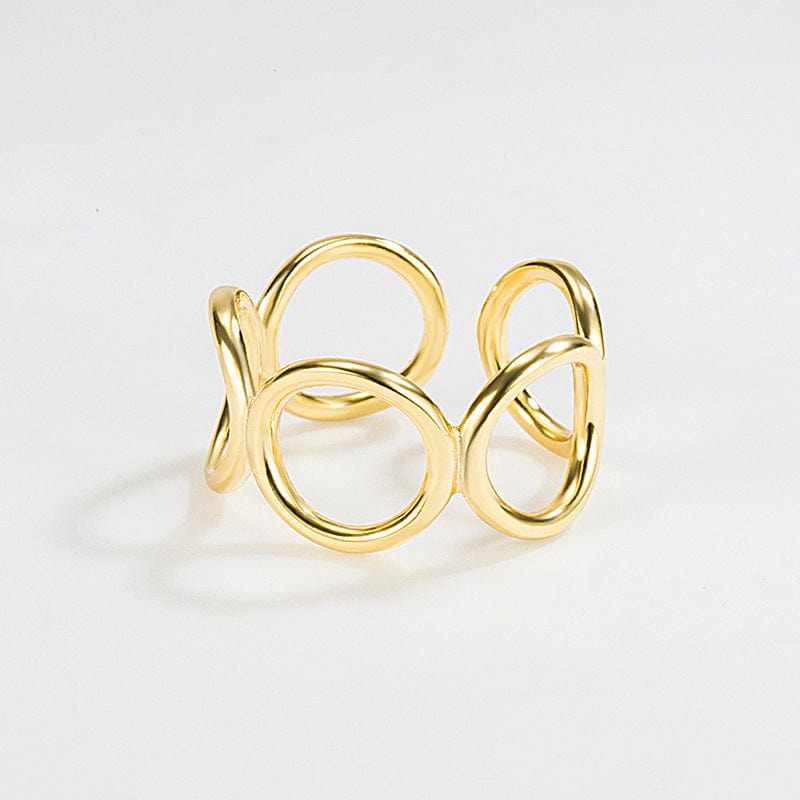 JuJumoose Sterling Silver Gold-Plated Circle Ring