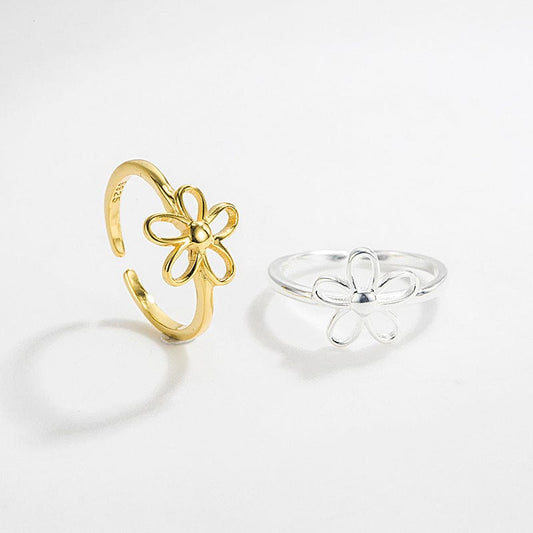 JuJumoose Sterling Silver Gold-Plated Daisy Ring