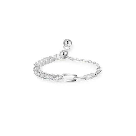 JuJumoose Sterling Silver Irregular Chain Ring