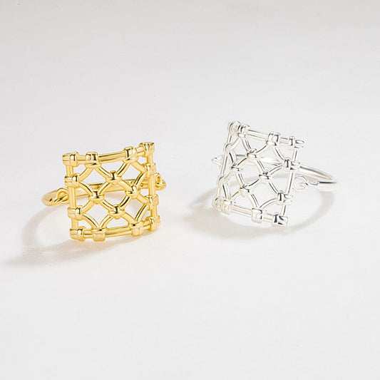 JuJumoose Sterling Silver Mesh Grid Ring