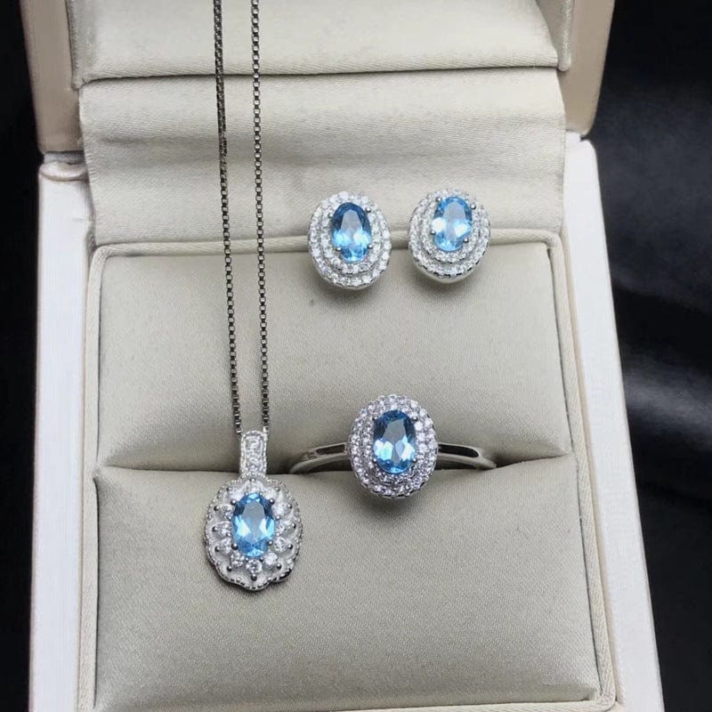 JuJumoose Sterling silver Natural topaz set