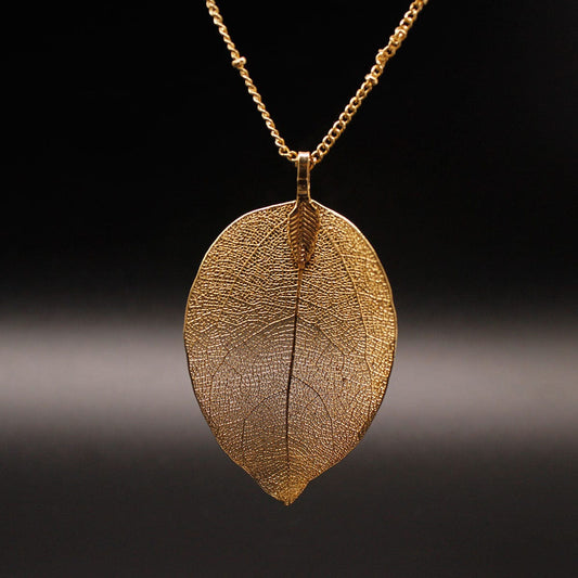 JuJumoose Fashionable real leaf necklace