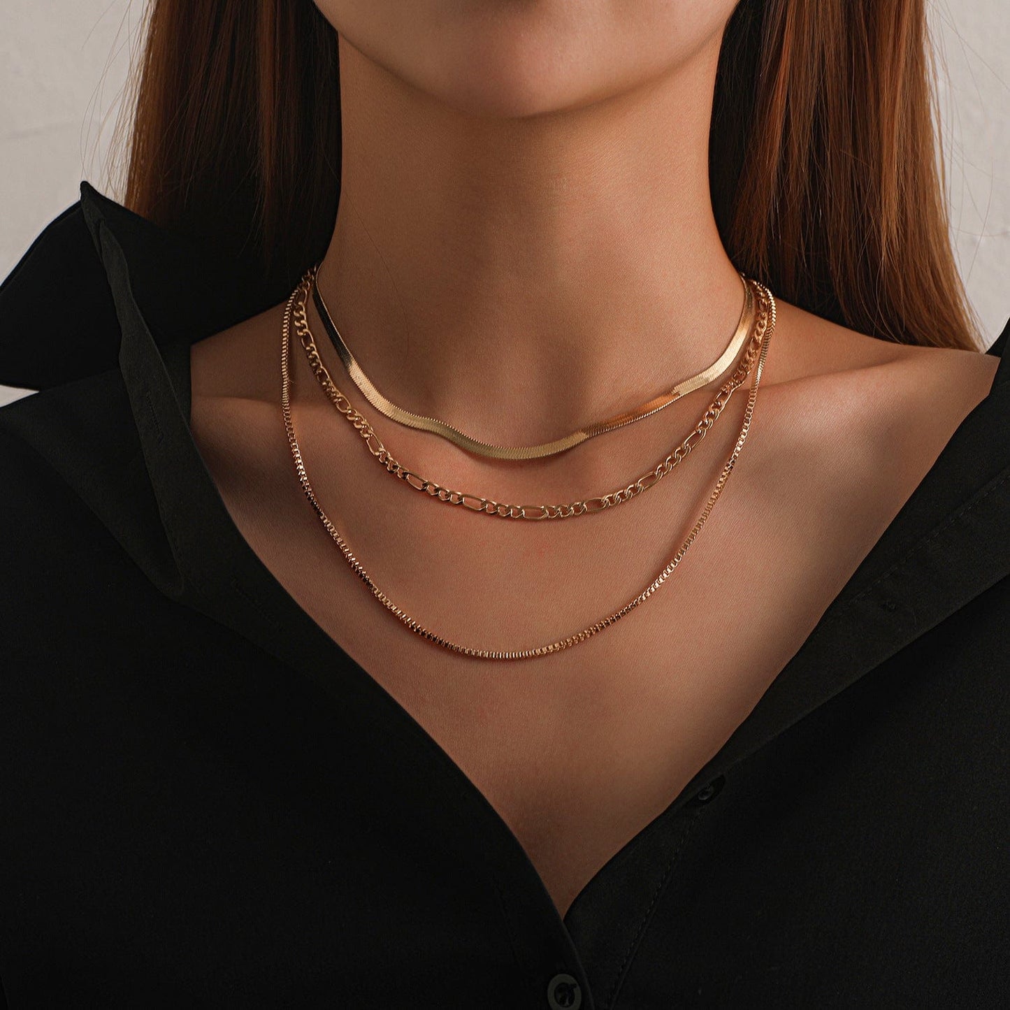 JuJumoose Hip-hop geometric exaggerated multi-layer necklace