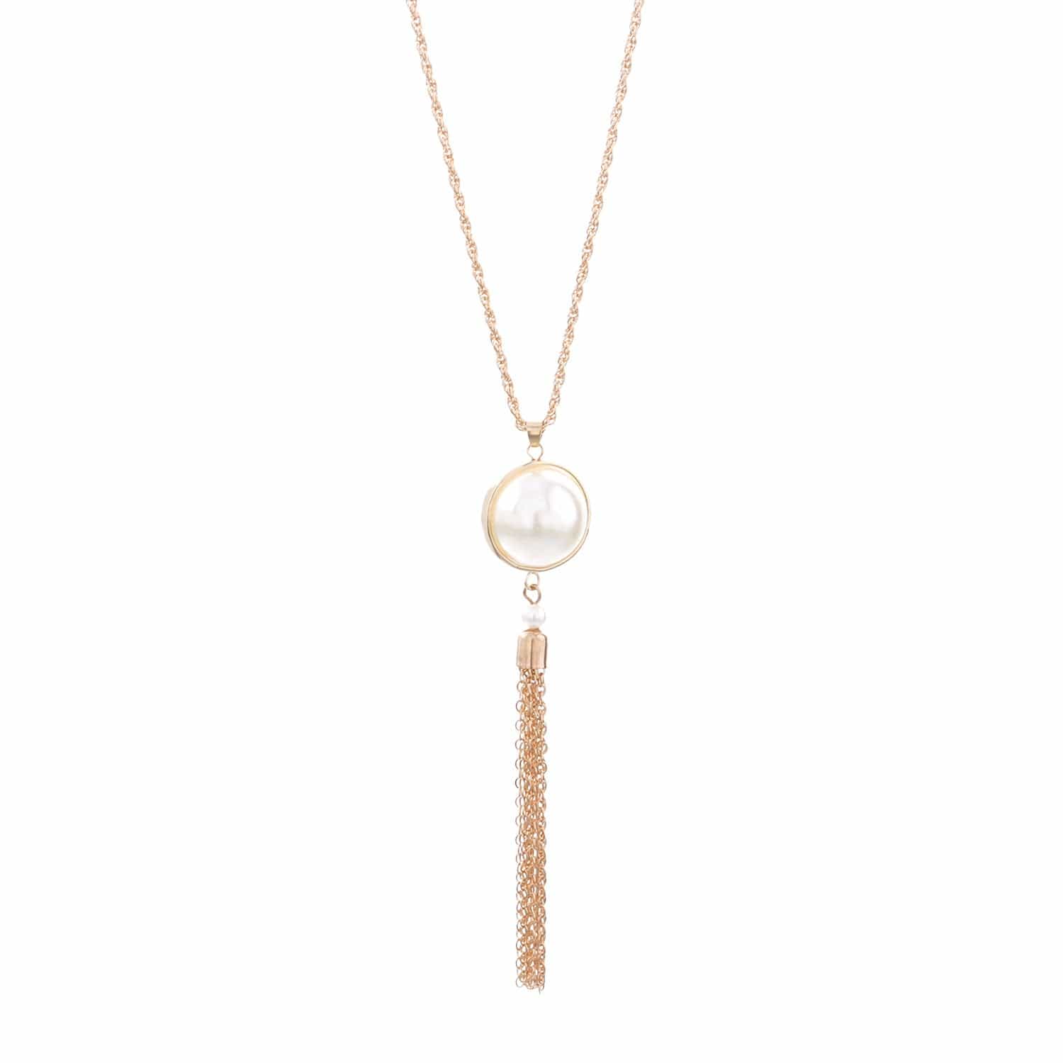 JuJumoose Simple knotted tassel long sweater necklace