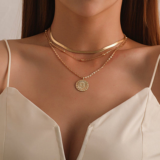 JuJumoose Versatile round tag multi-layered necklace