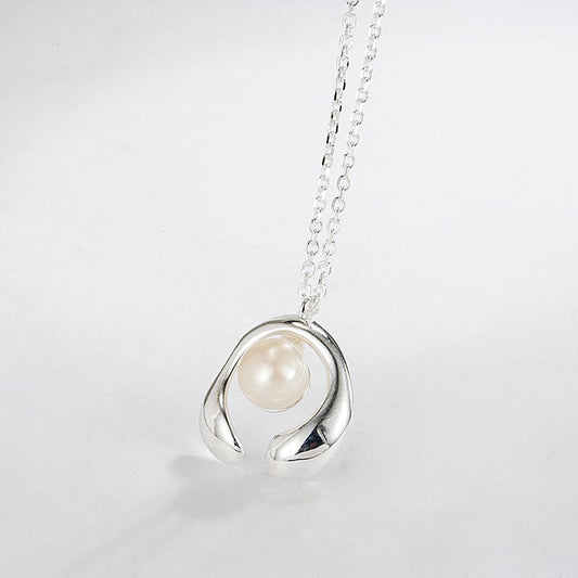 JuJumoose Korean sterling silver pearl niche versatile necklace niche versatile