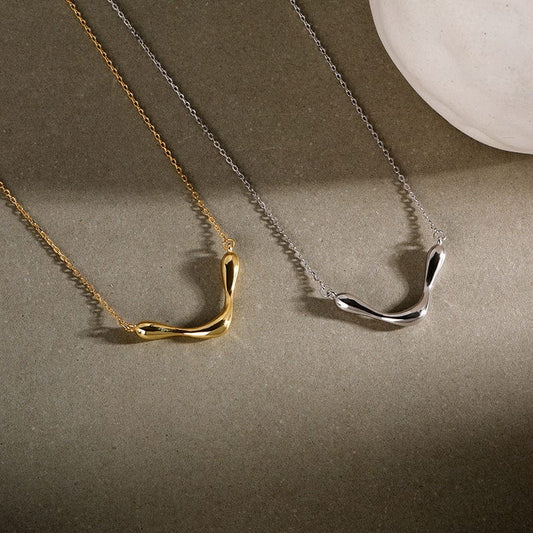 JuJumoose Sterling silver V-shaped necklace