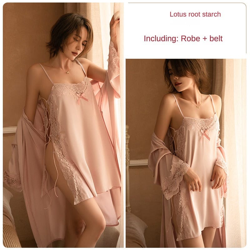 JuJumoose Hollow strap nightdress lace