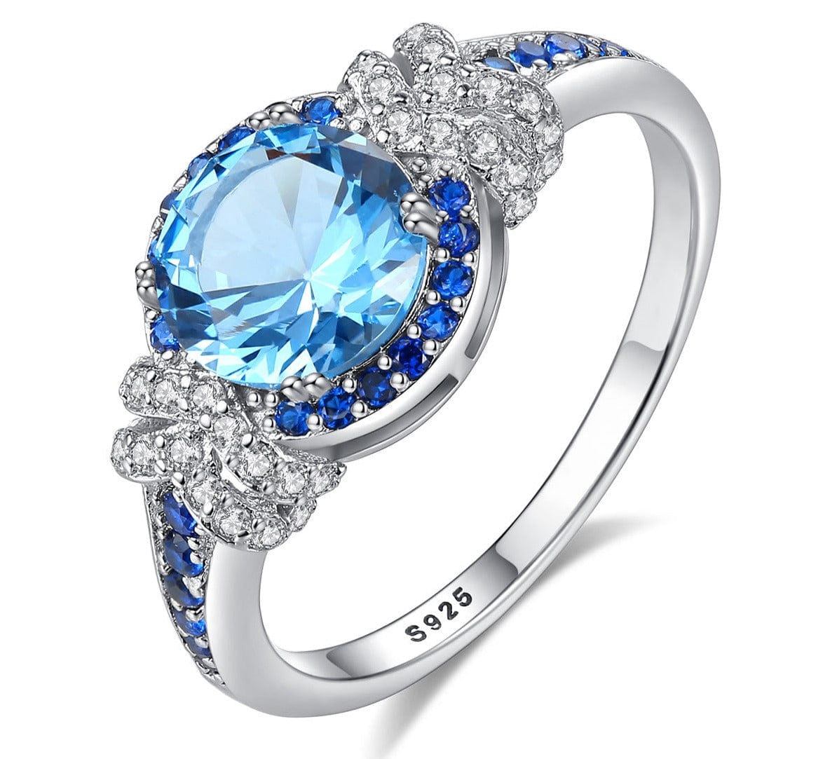 JuJumoose Silver London Blue Topaz Diana Ring