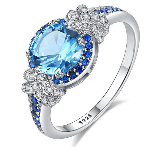 JuJumoose Silver London Blue Topaz Diana Ring