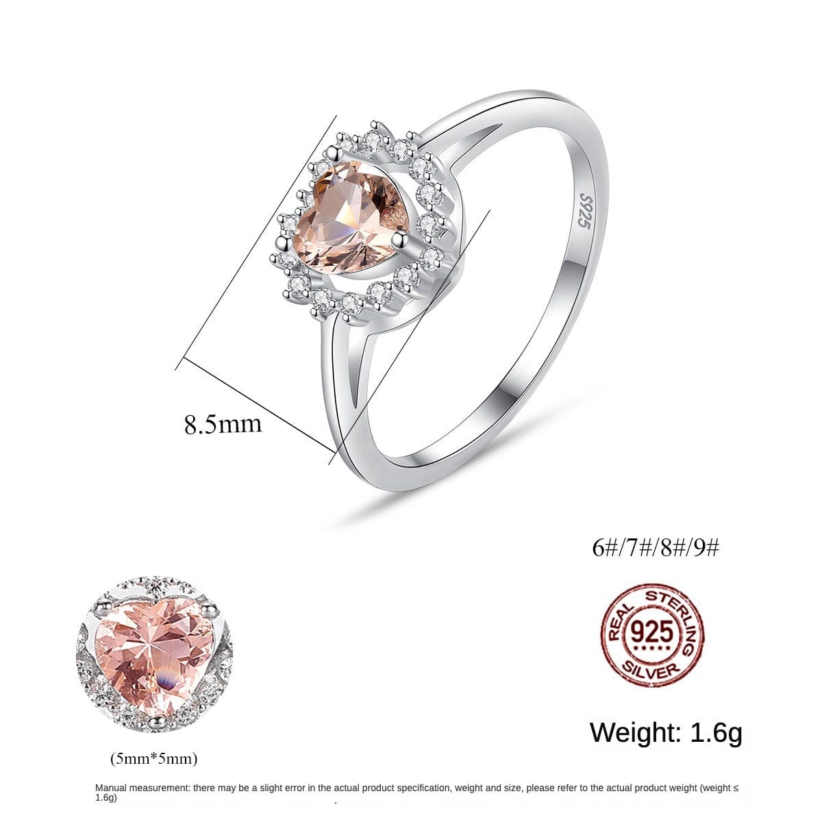 JuJumoose Silver love basket morganite gemstone ring