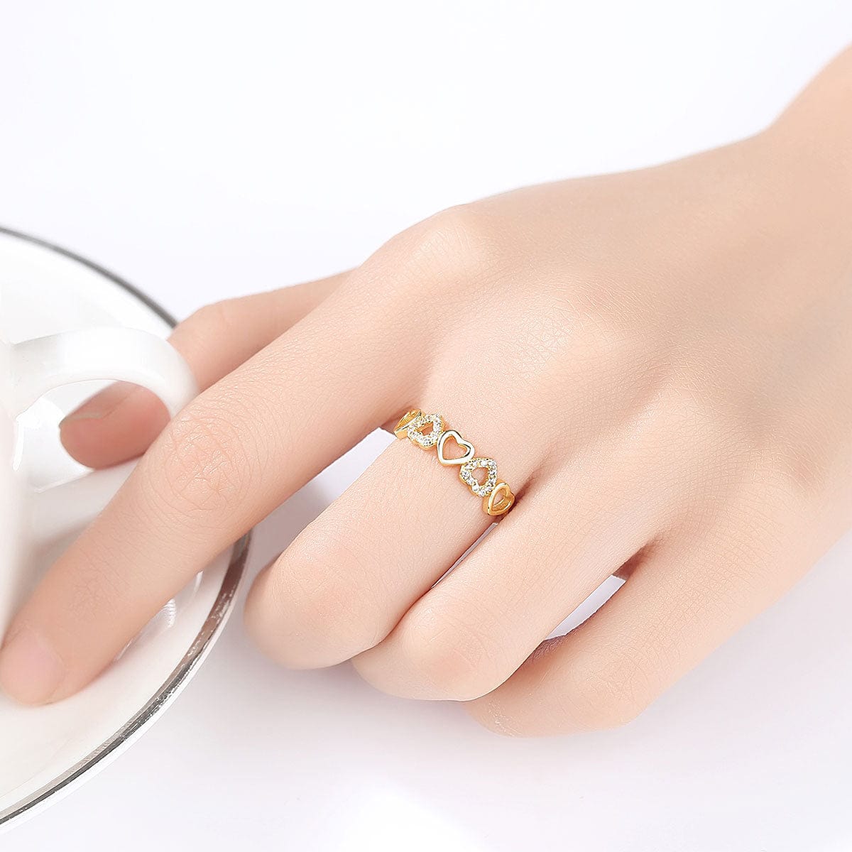 JuJumoose Siver zirconia Love Ring