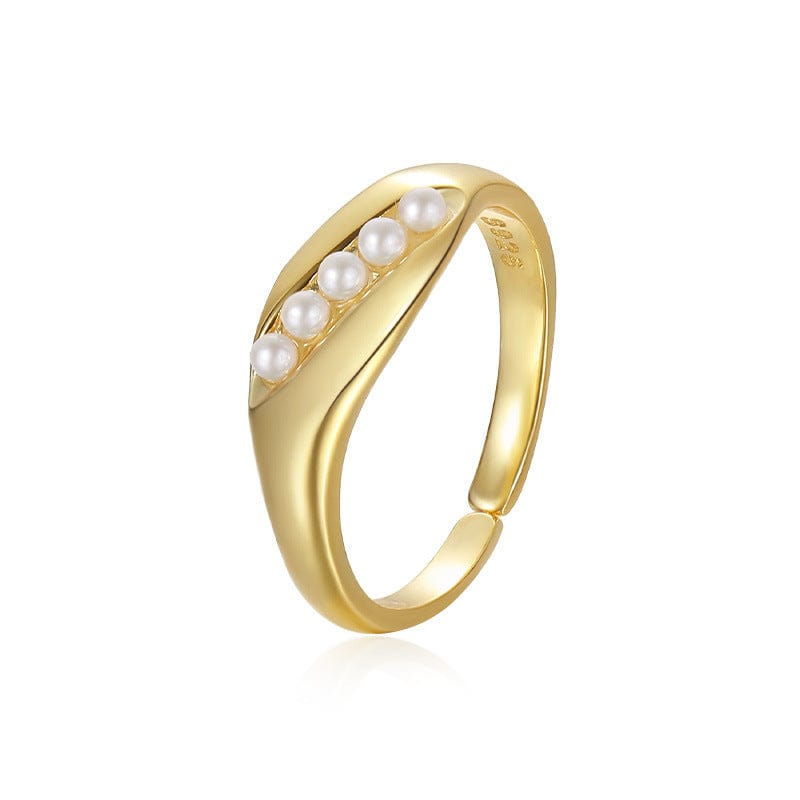 JuJumoose Sterling silver French retro pod pearl ring