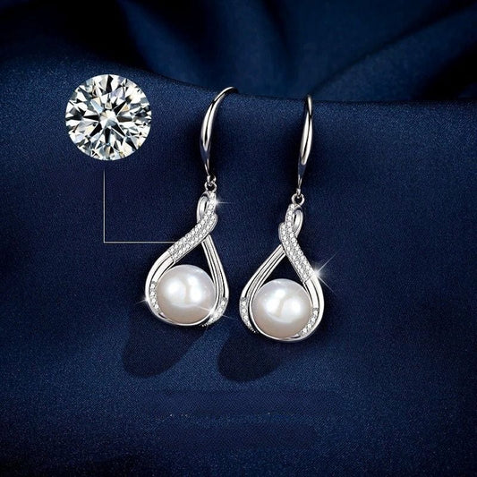 JuJumoose S925 Silver Natural Freshwater Pearl Teardrop set