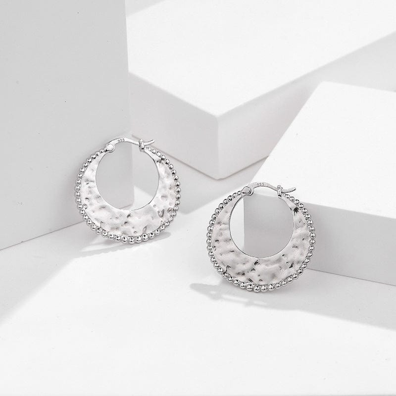 Aliprice Sterling silver C-shaped hoop earrings