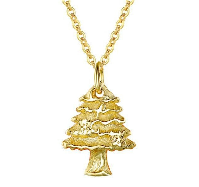 Aliprice Sterling silver Christmas tree necklace