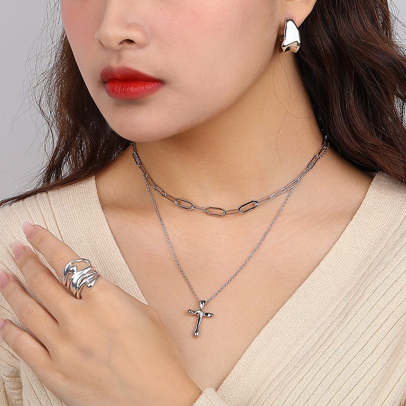Aliprice Sterling silver cross necklace