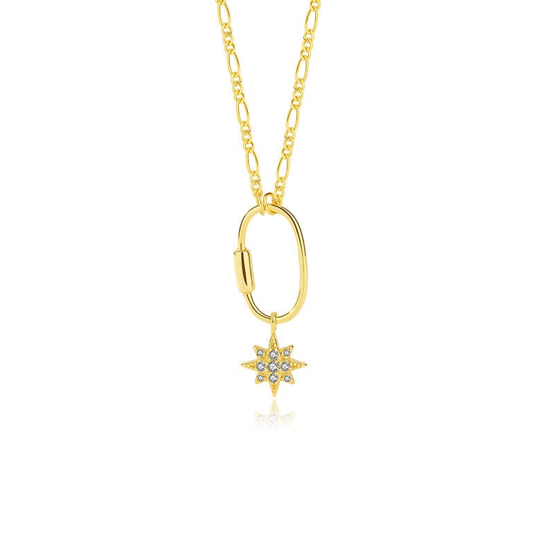 Aliprice Sterling silver zircon eight-pointed star necklace